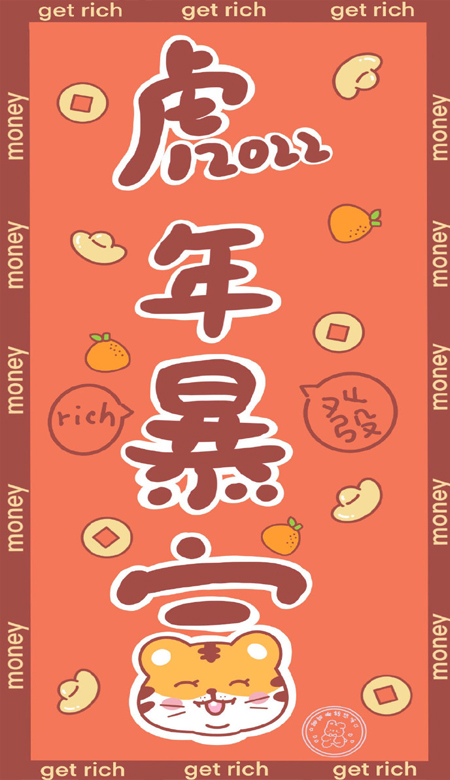 2022虎年快乐暴富手机壁纸 第12张插图