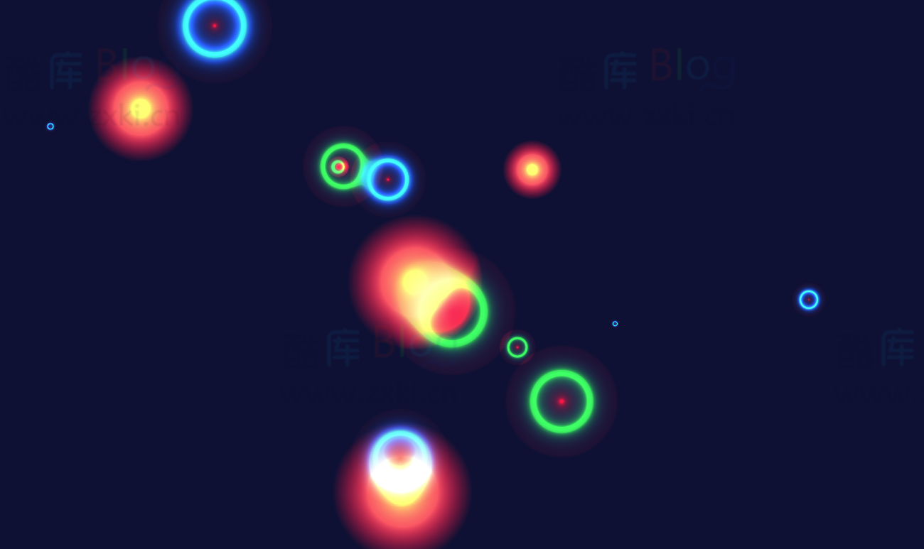 css动画效果代码，霓虹泡泡动画素材 第3张插图