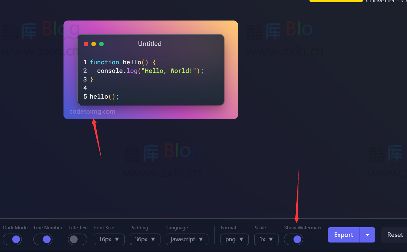 Code to Imag代码在线截图工具Mac效果美化 第6张插图 Code to Imag代码在线截图工具Mac效果美化 第6张插图