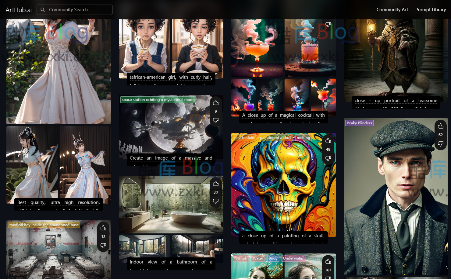 Arthub AI，AI 绘画生成器，支持绘画模型关键词分享网站