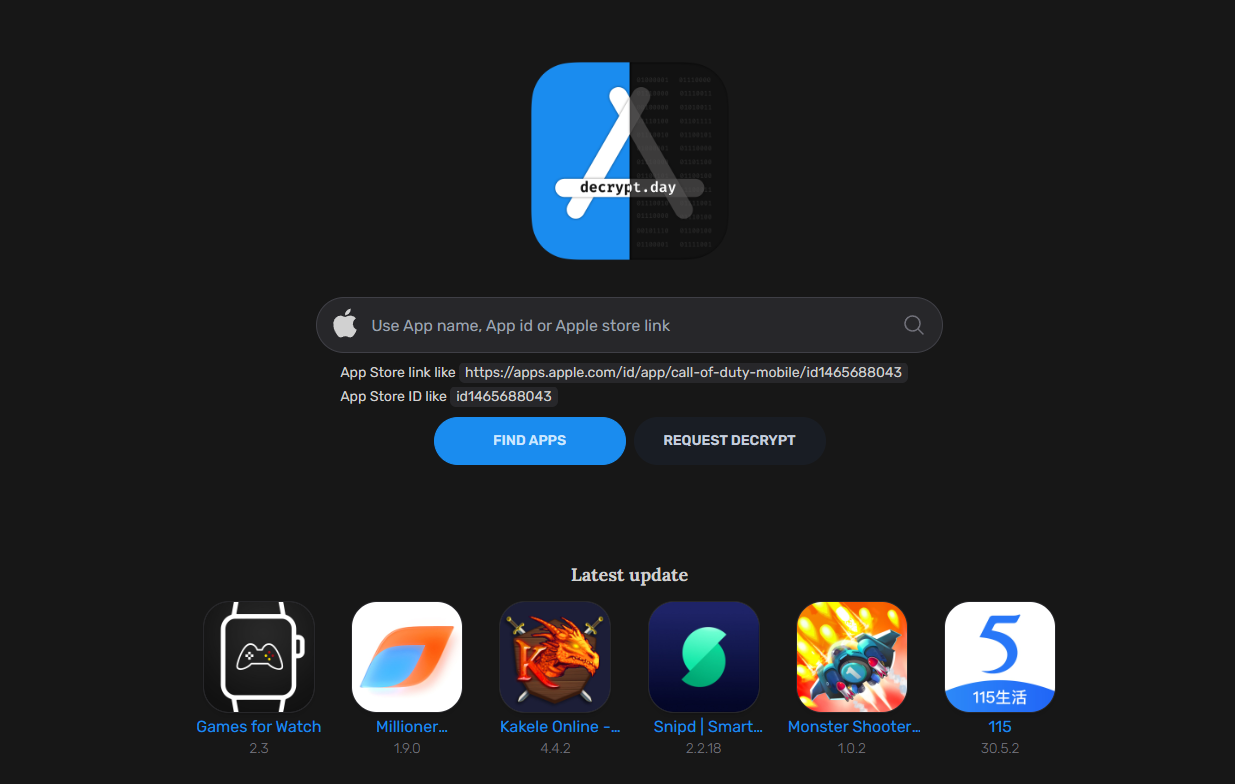 免费在线砸壳IPA工具网站，Decrypt IPA Store