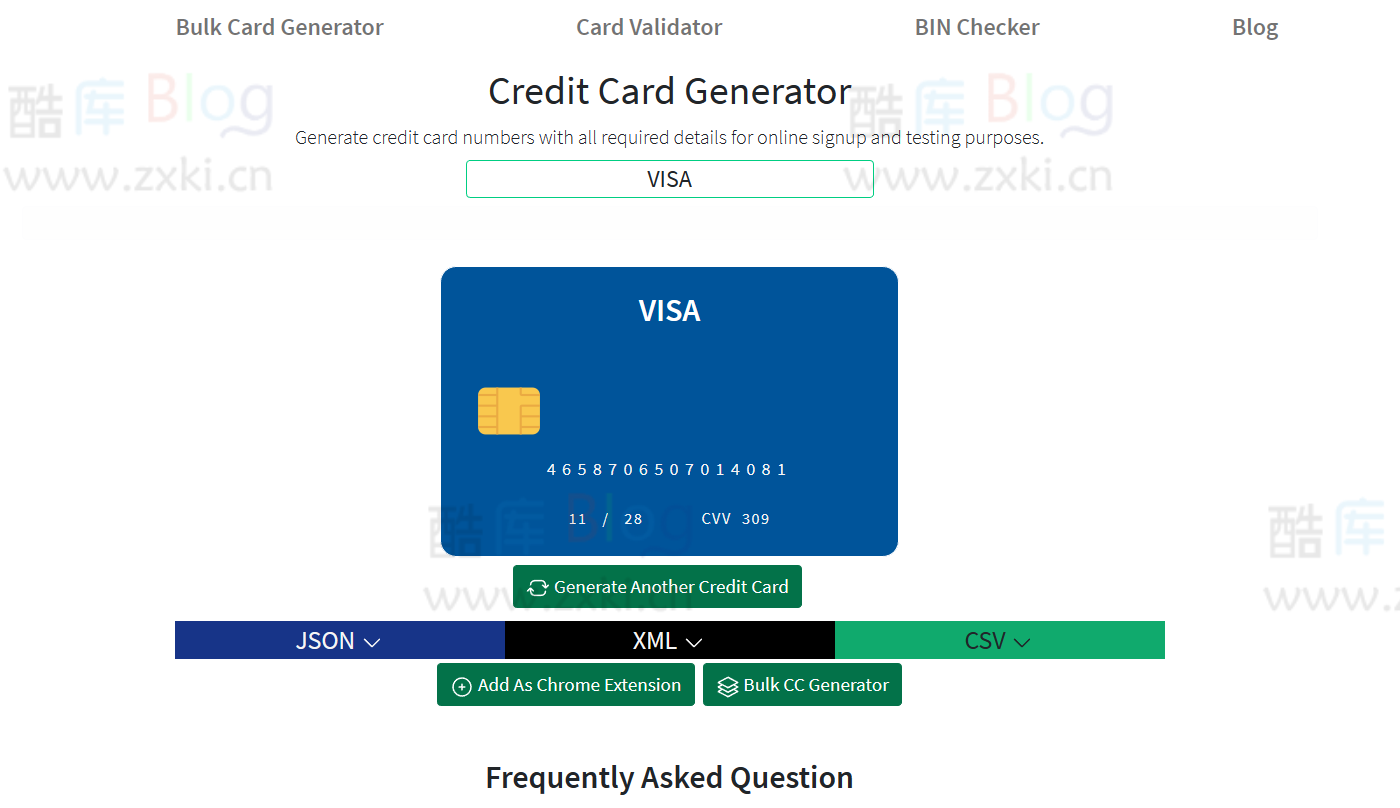 2023年免费在线信用卡生成器网站，支持CVV安全码