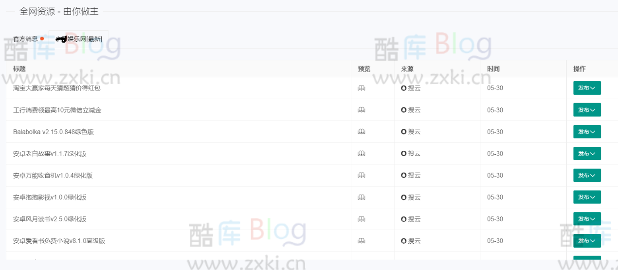 EMLOG搜云数据(原资源采集插件)自动采集插件