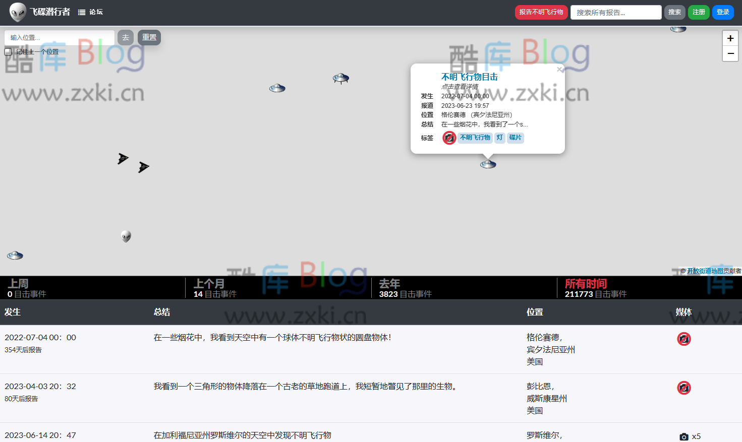 UFO Stalker_探索全球UFO事件地图网站 第3张插图