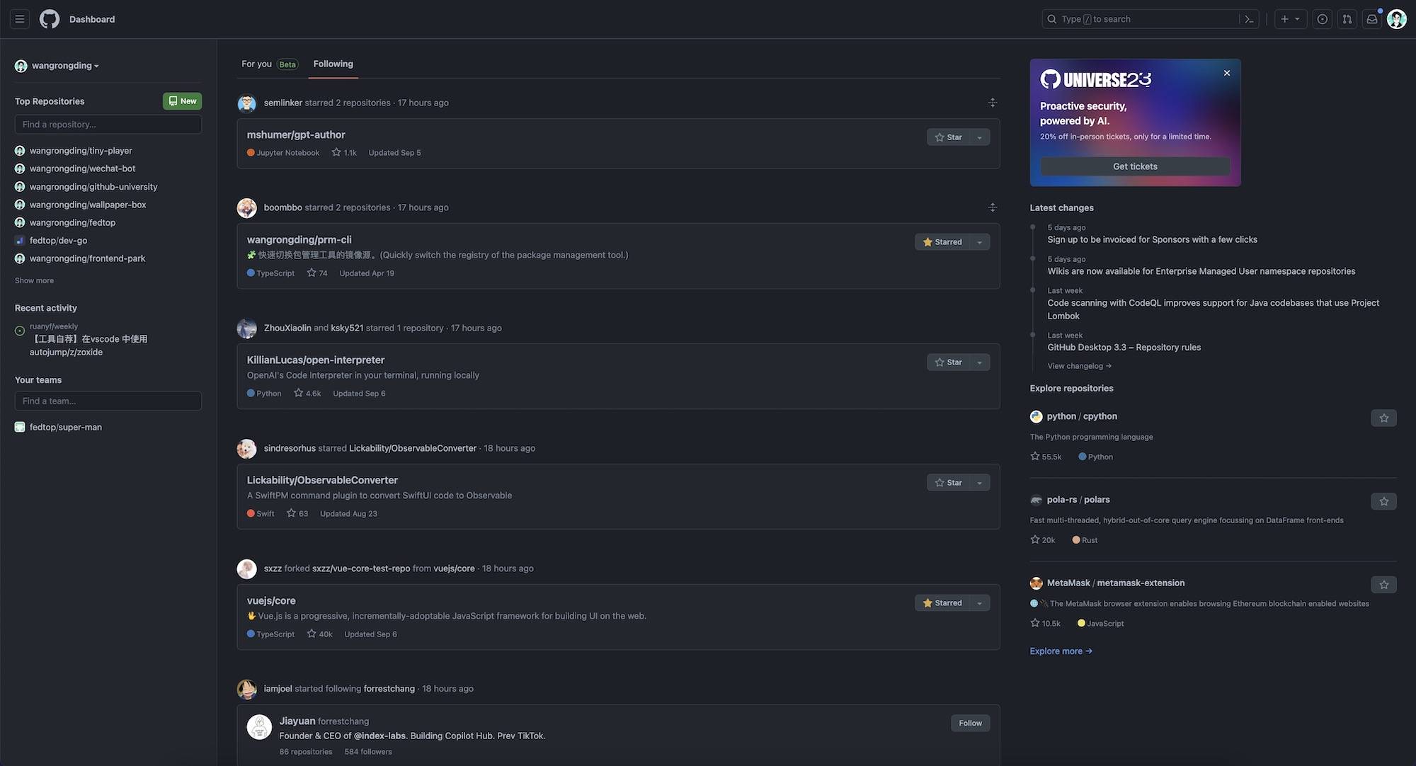 恢复旧版本GitHub Feed插件-Github Old Feed 第6张插图 恢复旧版本GitHub Feed插件-Github Old Feed 第6张插图