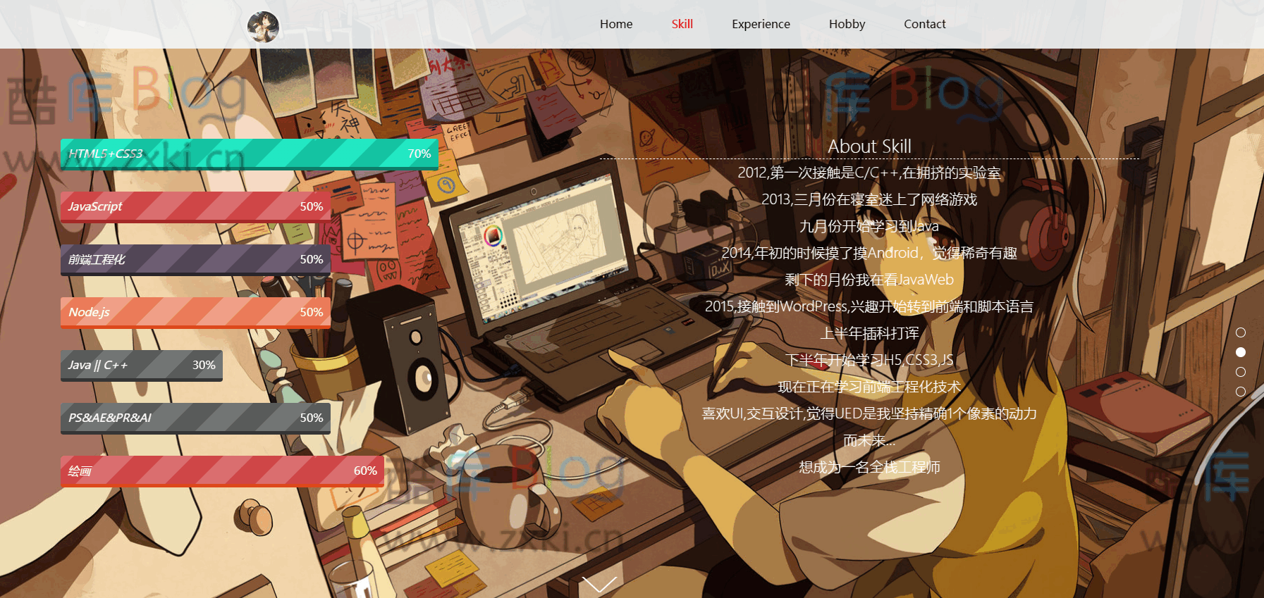 黑色主权二次元个人团队展示单页源码 第6张插图