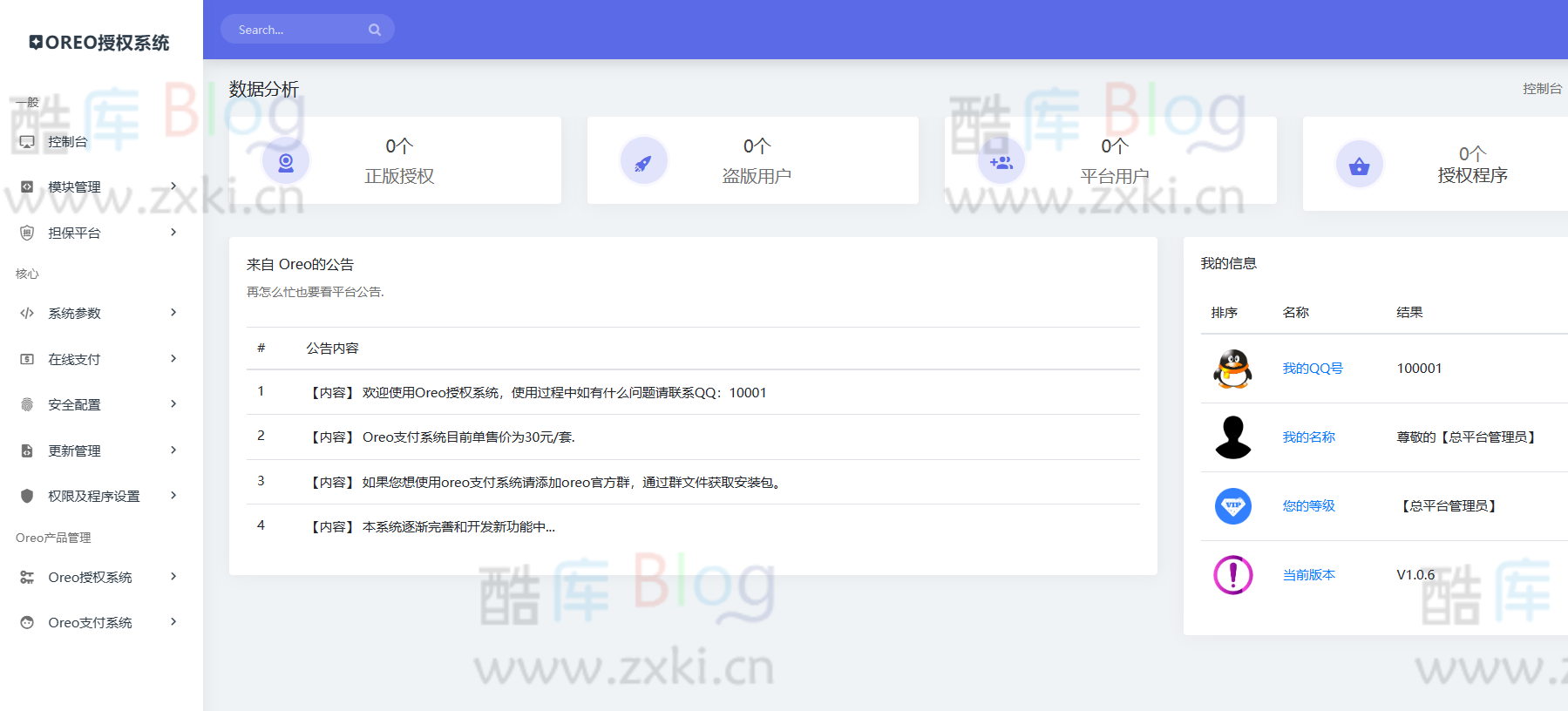 Oreo授权系统二开版全开源，支持多程序整合应用 第6张插图