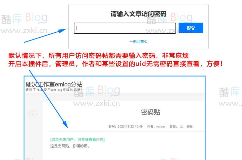 EmlogPro免密查看文章内容插件