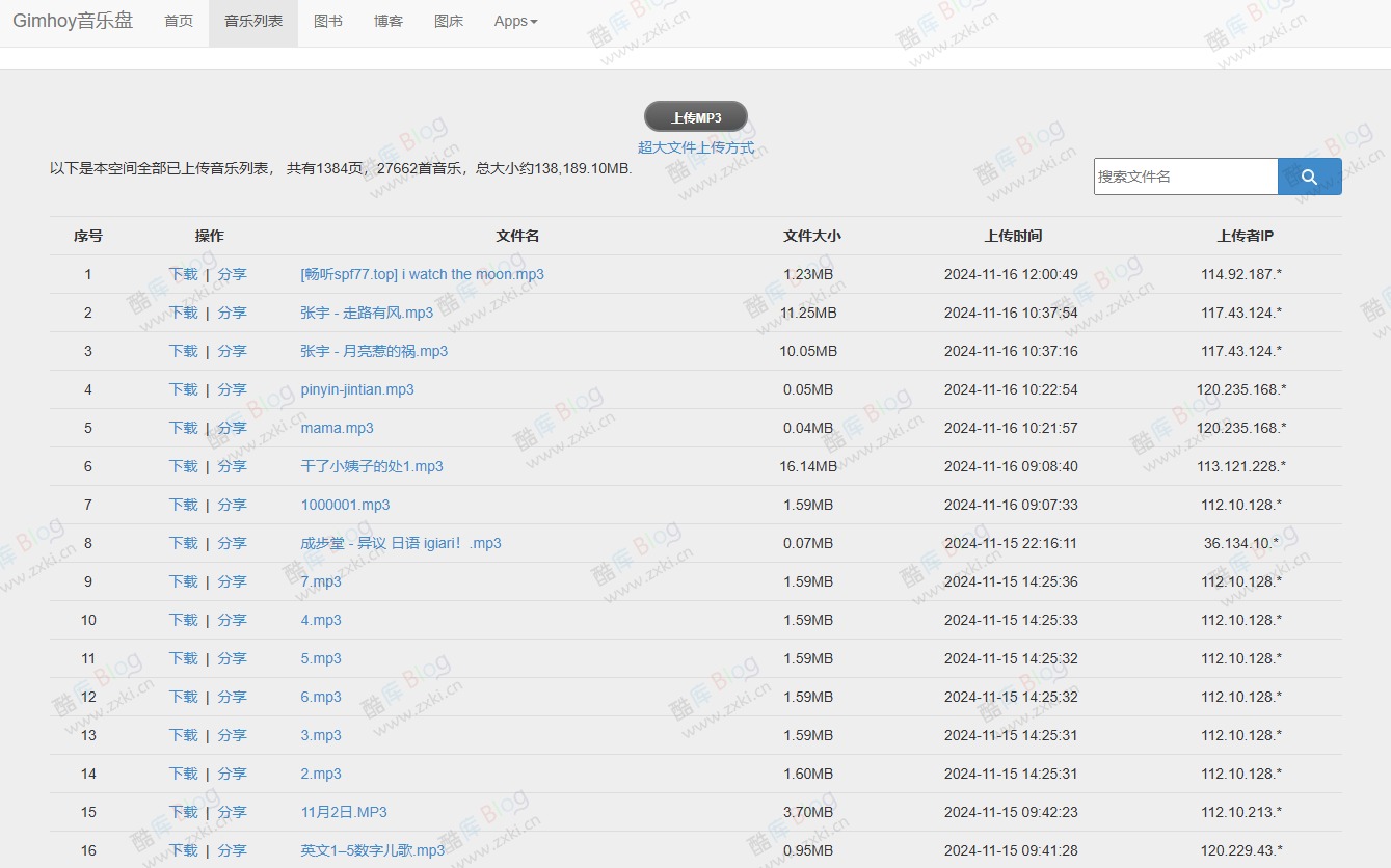 Gimhoy音乐盘 – 无限制免费MP3外链 你的私人网络音乐库 第3张插图