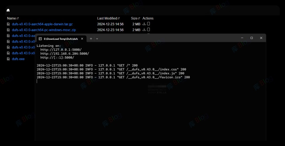 Dufs轻量级 Web 文件服务器